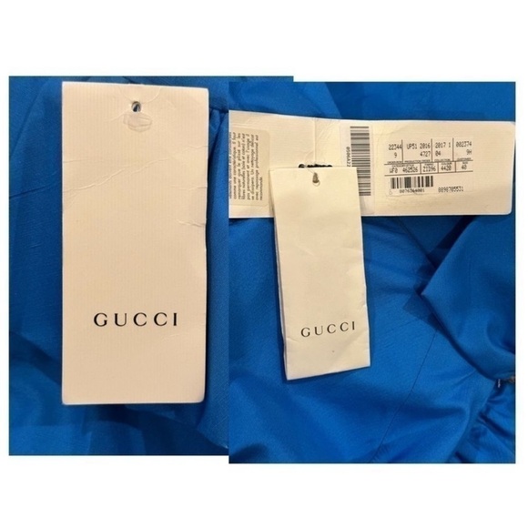 GUCCI Blue One-shoulder sequin-embellished ruffled silk RUNWAY MIDI Dress NEW - Picture 15 of 16